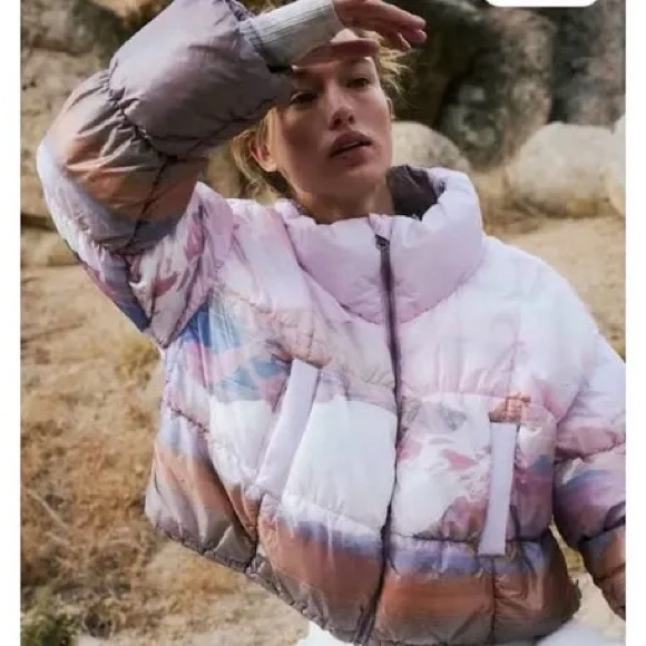 New Free People Movement In a Bubble Shine Puffer Jacket Primaloft. M - Picture 6 of 13